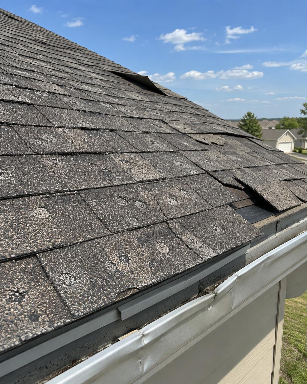 Roof damage in Olathe